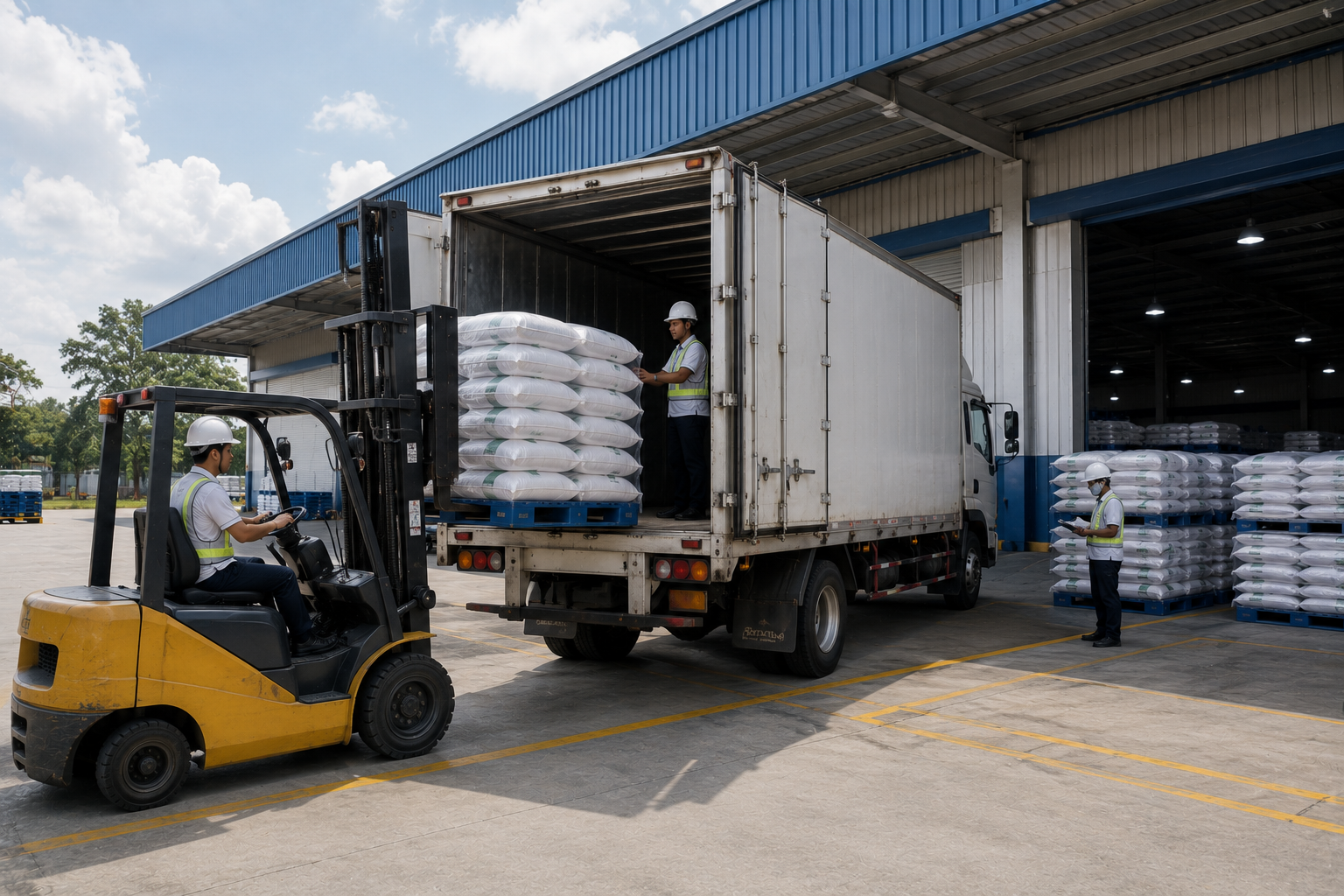 Forklift and trucks supporting distribution operations